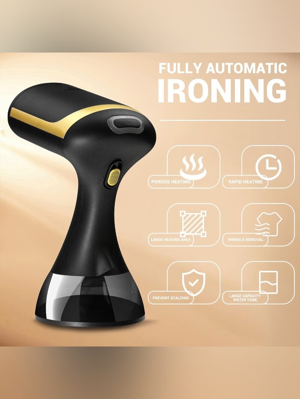 Handheld Fabric Steamer - Black & Yellow - Picture 5 of 6